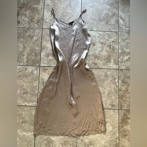 ATM Silk Satin Slip Dress Light Pink Chrome Designer Slip Dress